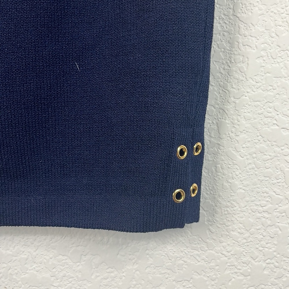 St John Cruise 04 Santana Knit Pencil Skirt Slit Rivets Eyelets - Picture 2 of 8